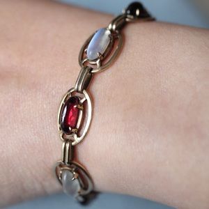 Natural Garnet & Moonstone Bracelet
